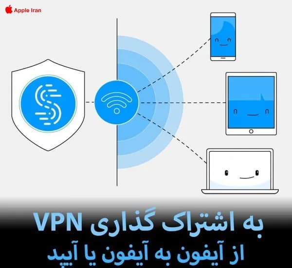 آموزش به اشتراک‌ گذاری VPN از آیفون به آیفون یا آیپد