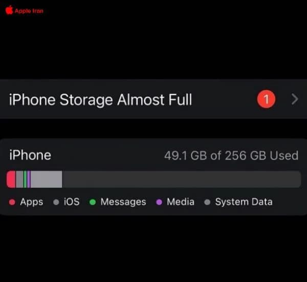 مشکل پر شدن حافظه آیفون با آپدیت به ios 15