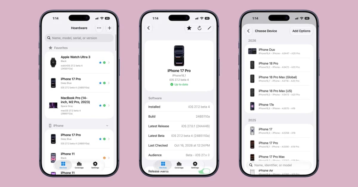 Hoardware؛ اپ رایگان برای مدیریت مجموعه دستگاه‌های اپل
